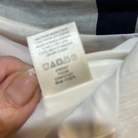 Ann Taylor Picnic Striped Linen Skirt w/Flounce Hem Ivory & Red Orange Sz 8 - Picture 11 of 12